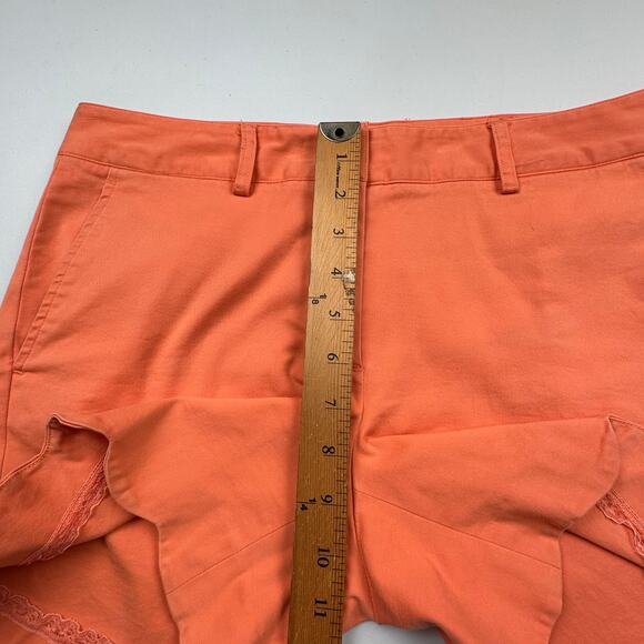 J Mclaughlin Shorts Women 6 Peach Scallop Hem Pockets Preppy Beach Resort Summer - Picture 7 of 10
